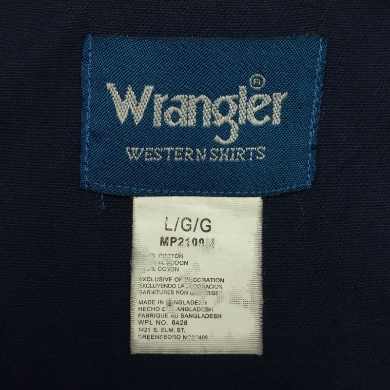 VINTAGE WRANGLER ラングラー 刺繍 ボタンダウンシャツ L